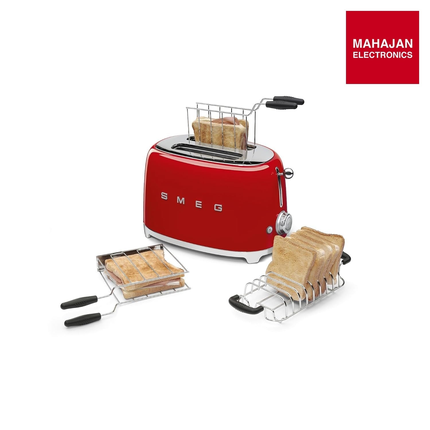 SMEG TSF01RDEU 2 slice Toaster Red, Glossy 50's Style Aesthetic Mahajan Electronics – Mahajan Electronics Online.