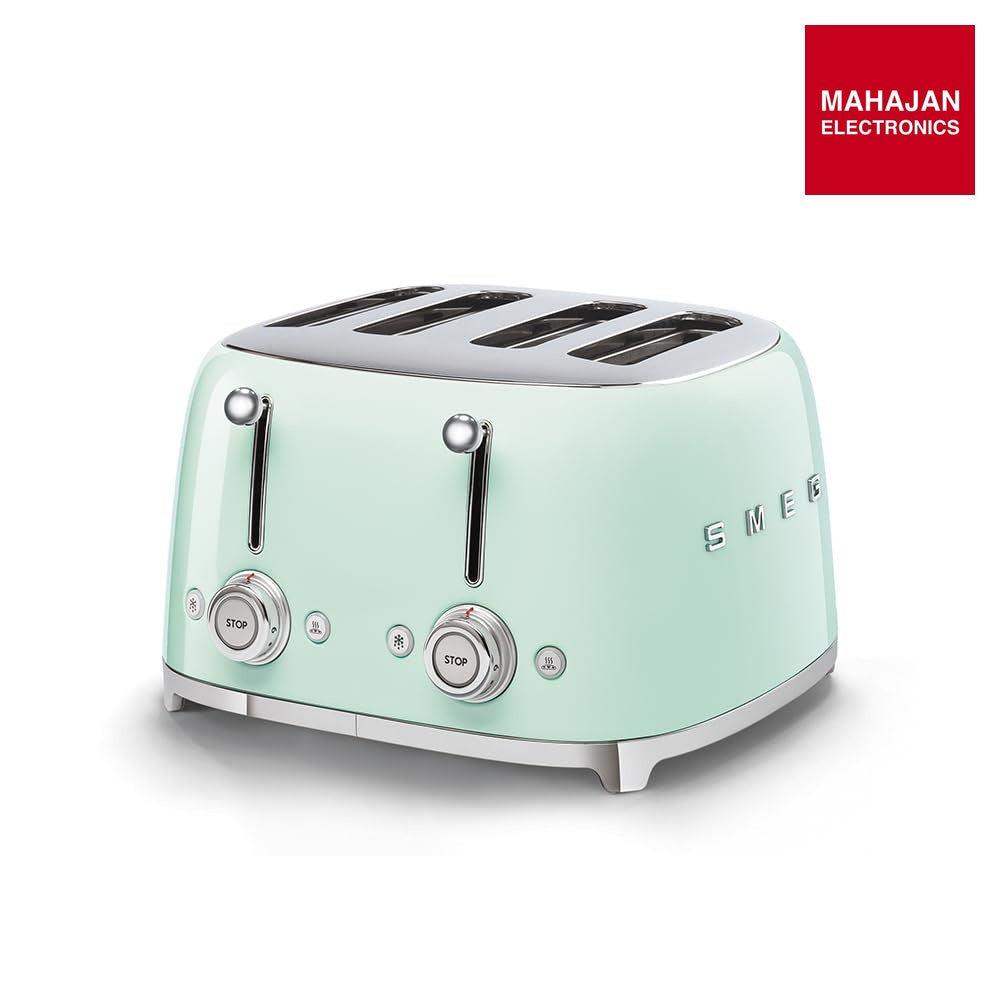 SMEG TSF03PGEU| Toaster 4 slices 50's Style | Colour : Pastel Green – Mahajan Electronics Online.