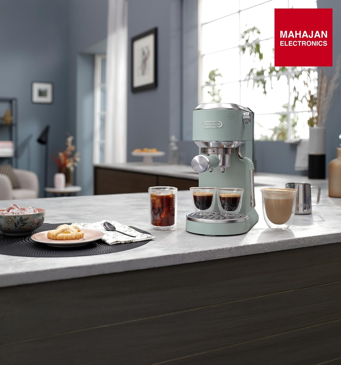 De’Longhi Dedica Duo EC890.GR Barista Coffee Machine with Pump, Espresso and Cold Brew, Manual Coffee Machine – Mahajan Electronics Online.