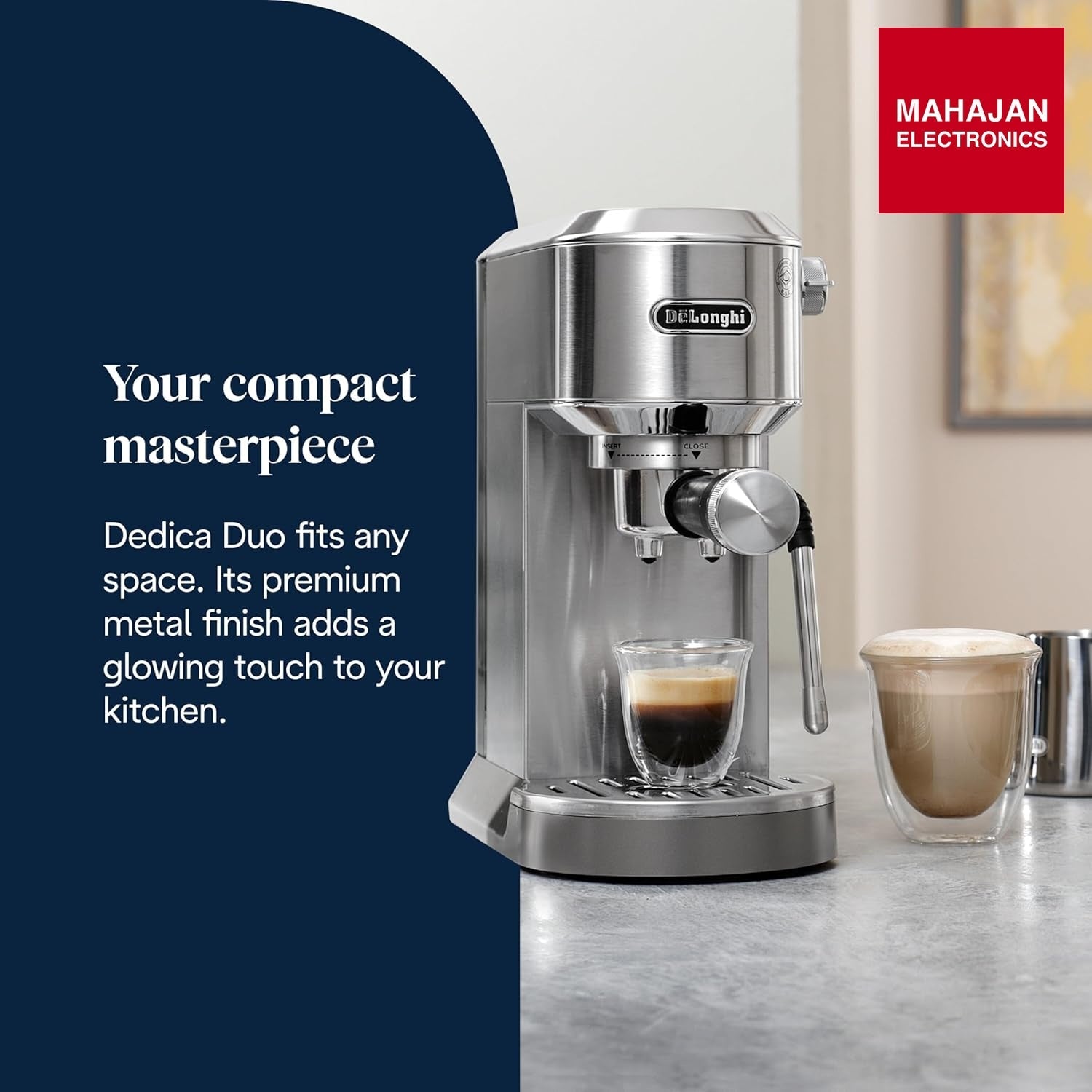 DeLonghi Dedica Duo EC890.M, Barista Coffee Machine with Pump, Espresso and Cold Brew, Manual Coffee Machine – Mahajan Electronics Online.