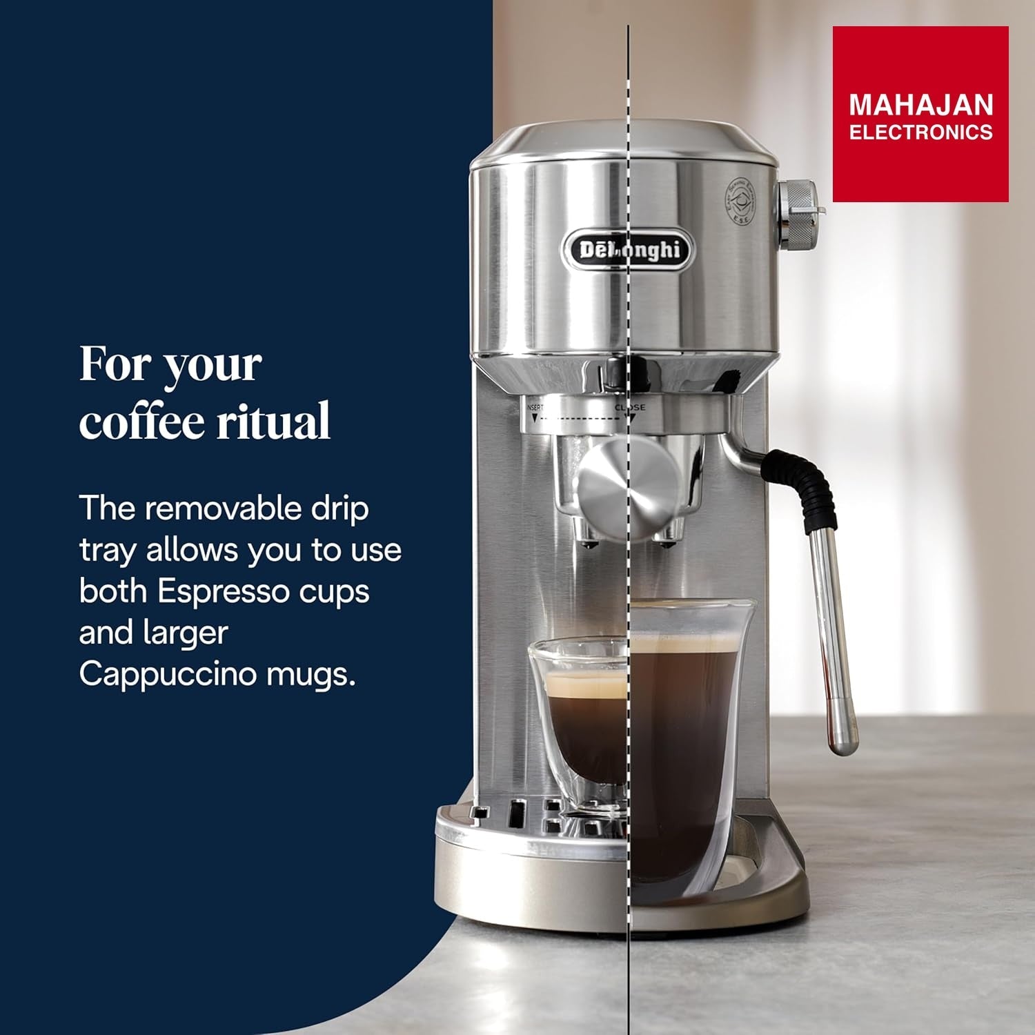 DeLonghi Dedica Duo EC890.M, Barista Coffee Machine with Pump, Espresso and Cold Brew, Manual Coffee Machine – Mahajan Electronics Online.