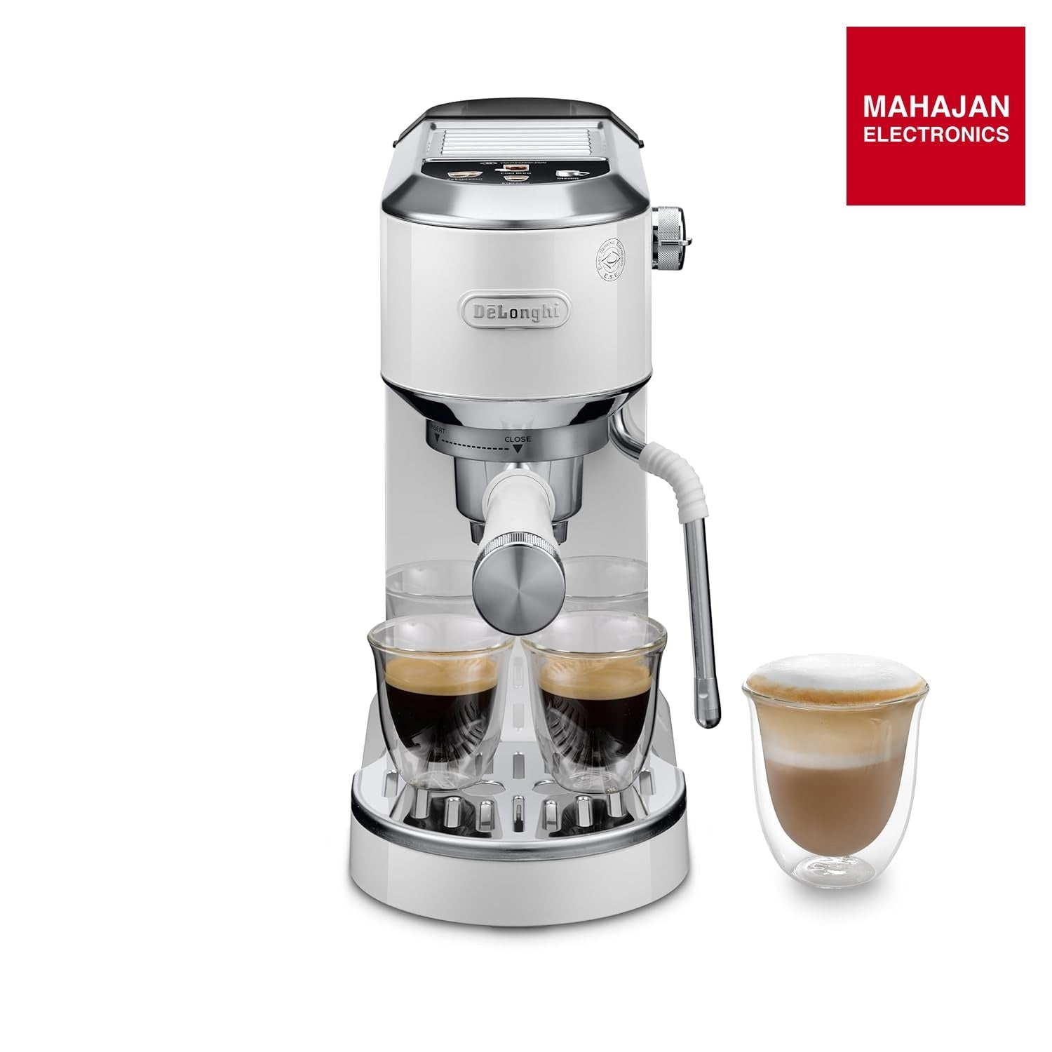 DeLonghi Dedica EC890.WI Compact Espresso machine - Stainless Steel Coffee Maker with Milk Frother Steam – Mahajan Electronics Online.