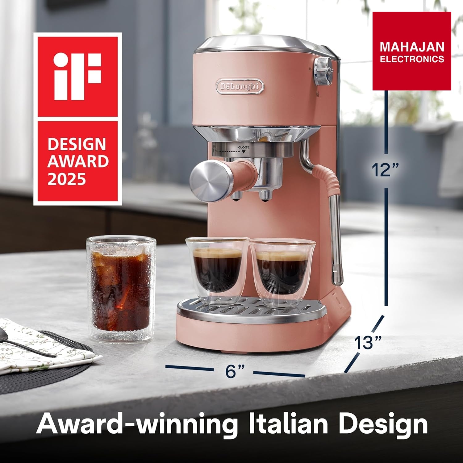 De’Longhi Dedica EC890.PK New Espresso machine – Stainless Steel Espresso Maker with Touch Display & Upgraded – Mahajan Electronics Online.