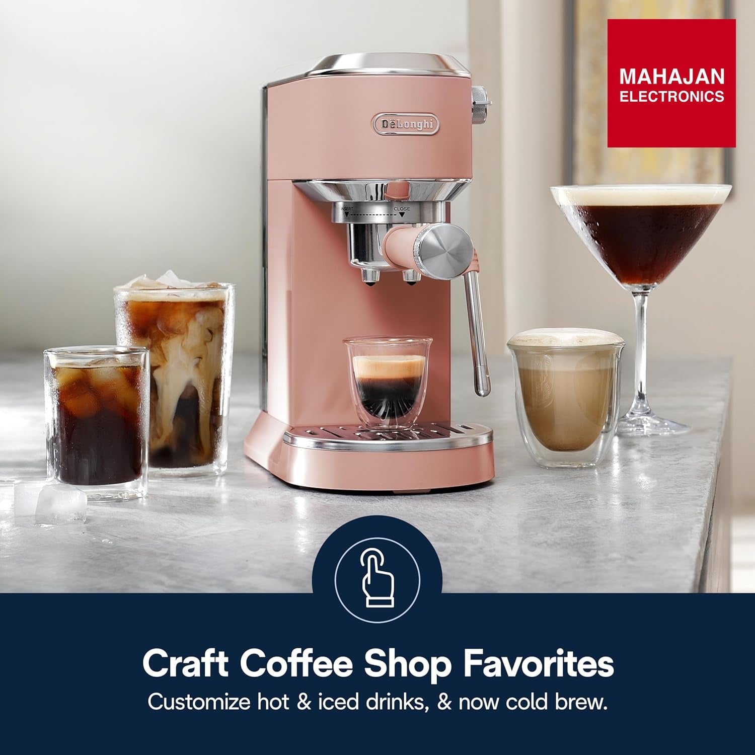 De’Longhi Dedica EC890.PK New Espresso machine – Stainless Steel Espresso Maker with Touch Display & Upgraded – Mahajan Electronics Online.