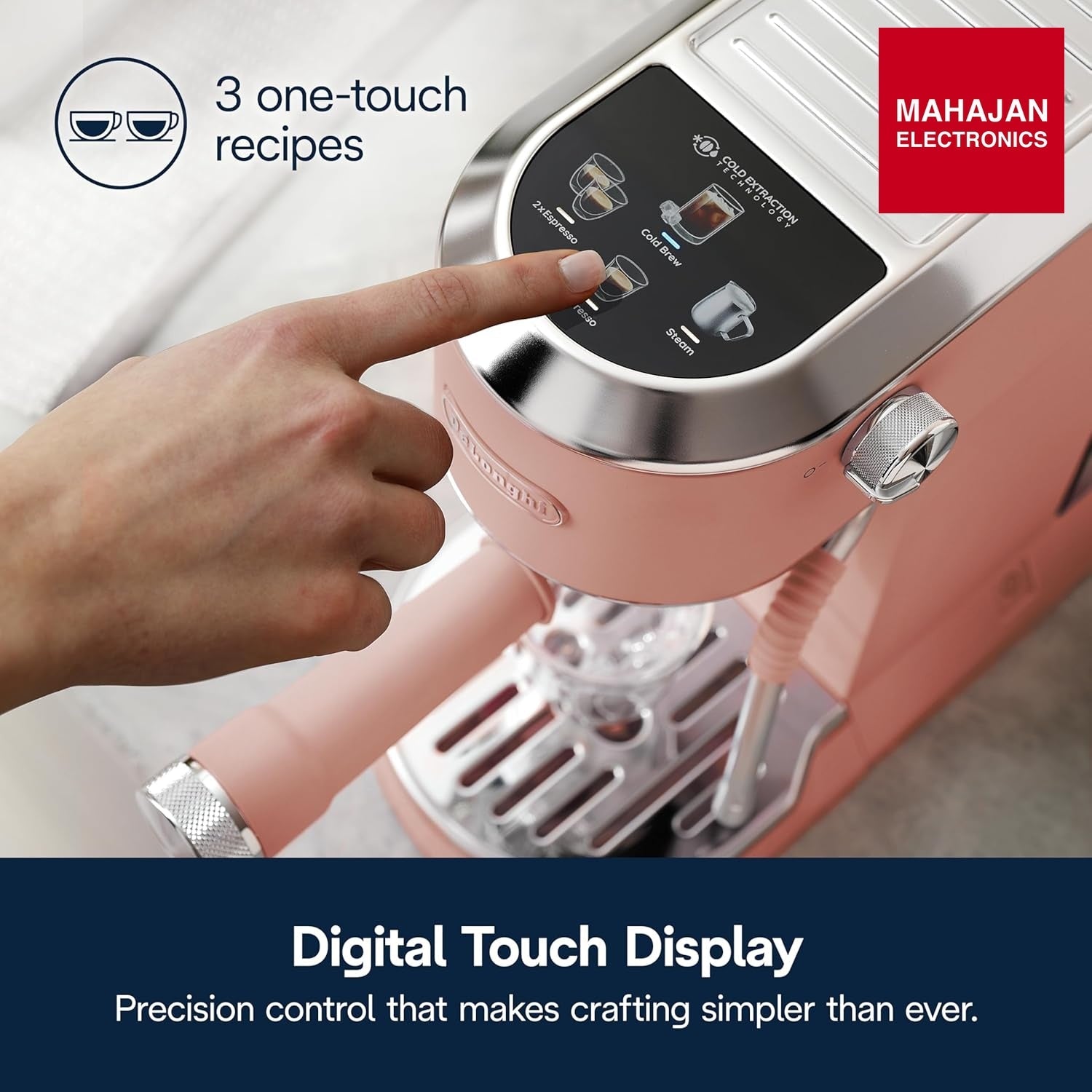 De’Longhi Dedica EC890.PK New Espresso machine – Stainless Steel Espresso Maker with Touch Display & Upgraded – Mahajan Electronics Online.