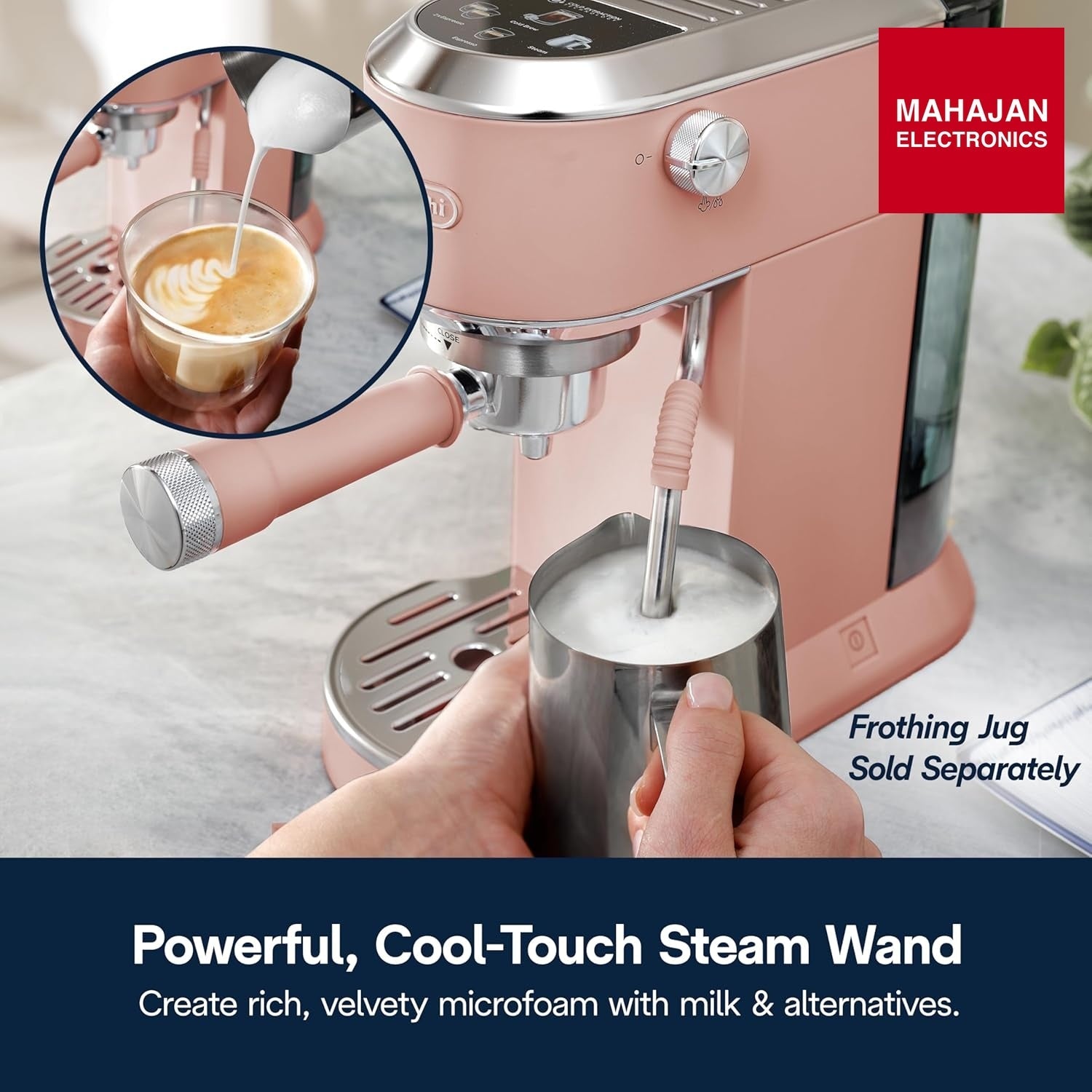 De’Longhi Dedica EC890.PK New Espresso machine – Stainless Steel Espresso Maker with Touch Display & Upgraded – Mahajan Electronics Online.