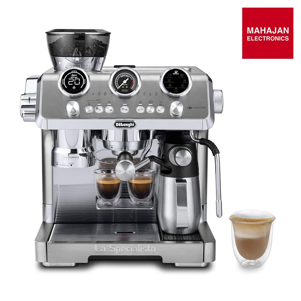 De'Longhi EC9885.M La Specialista Maestro Espresso Machine with Grinder, Auto & Manual Milk Frother – Mahajan Electronics Online.