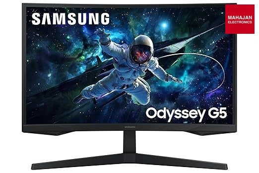 Samsung 27" (68.5cm)LS27CG550EWXXL|Black Odyssey G5 2K Curved Gaming Monitor|QHD 2560 X 1440|1000R – Mahajan Electronics Online.