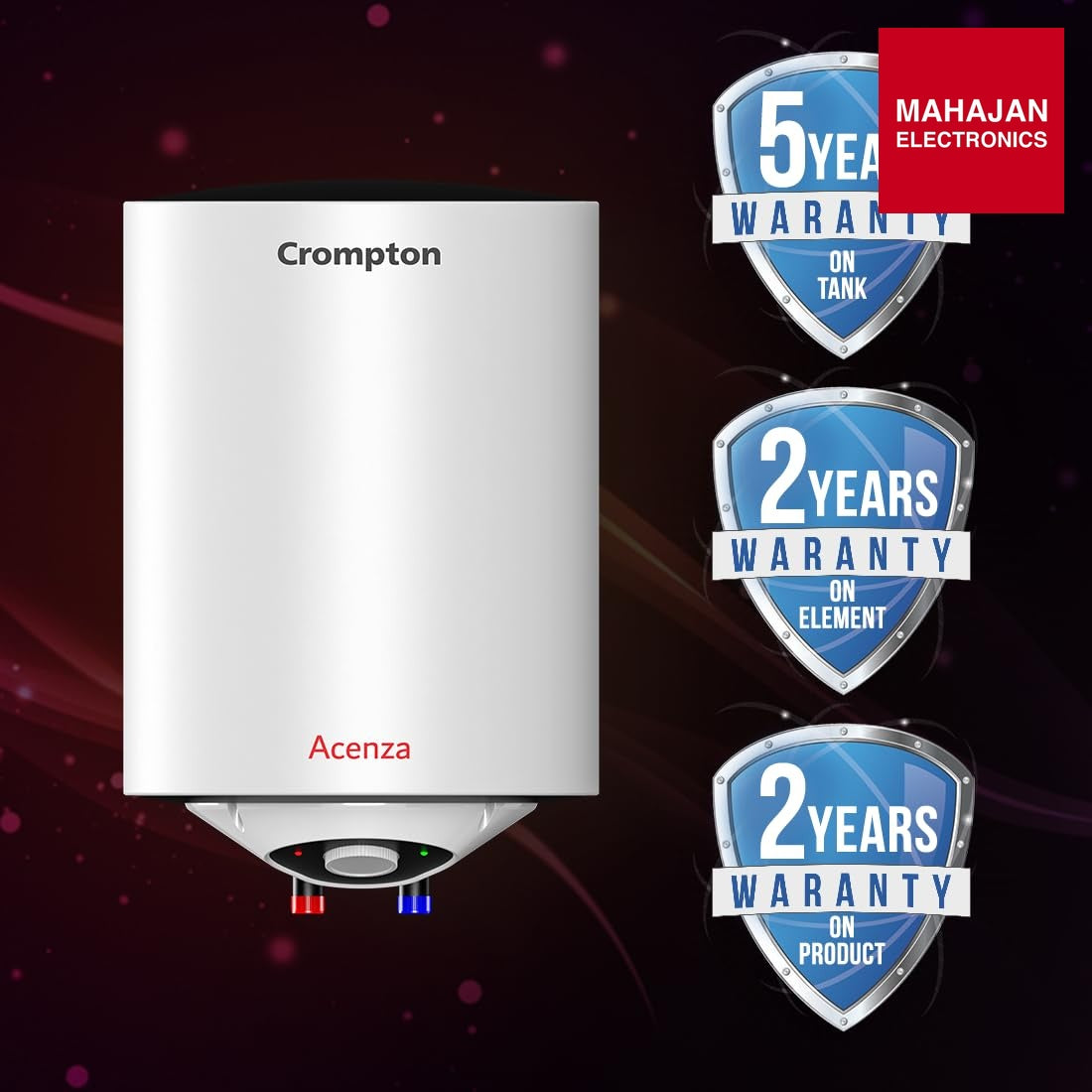 Crompton Acenza Plus 25L Storage Water Heater (ASWH-6125) – Mahajan Electronics Online.