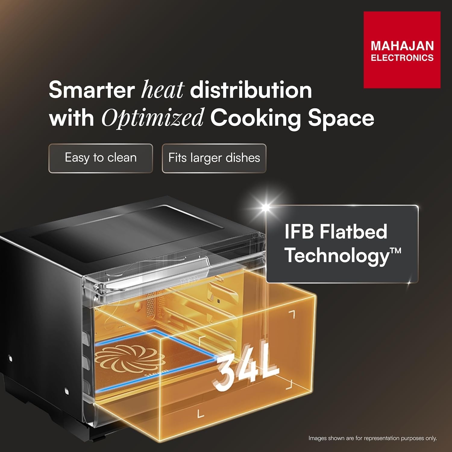 IFB 34FBBSC2 34L, 1000 W, FlatBed with Inverter Technology, 63 Autocook menus, PowerSteam, 6 Power levels, SelfClean, Steralise mode, LCD Display, Convection & Grill Microwave Oven (34FBBSC2, Metallic Grey) mahajan electronics onilne