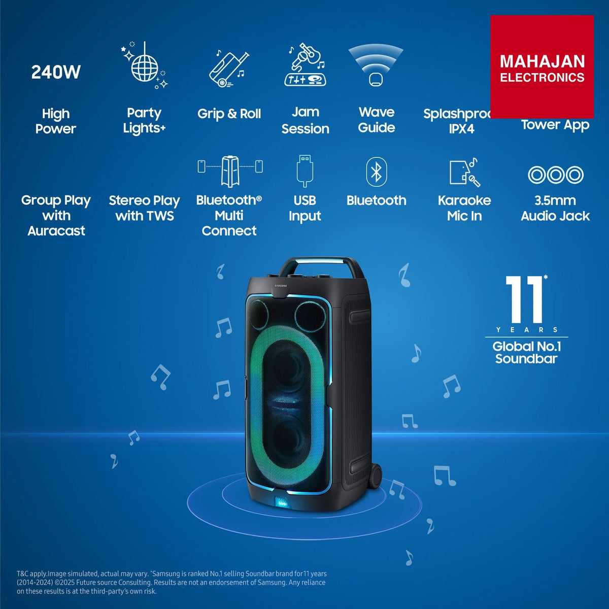 Samsung MX-ST50F/XL 240 W Bluetooth Party Speaker (Black, Stereo Channe) – Mahajan Electronics Online.