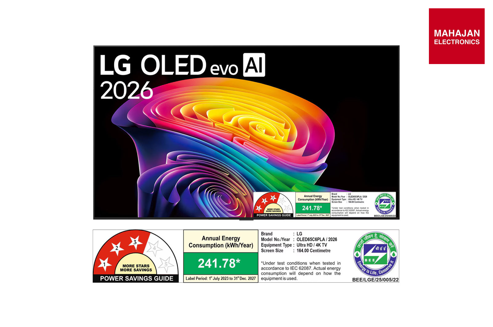 Lg OLED65C6PLA 164 cm (65) LG OLED evo AI C6 4K Smart TV with α11 AI Processor Gen3, with Dolby Vision & – Mahajan Electronics Online.