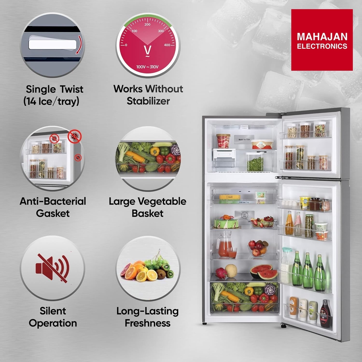 LG GLT3216NFDS 322L 1 Star Frost Free Double Door Refrigerator 2026 Mahajan Electronics Online