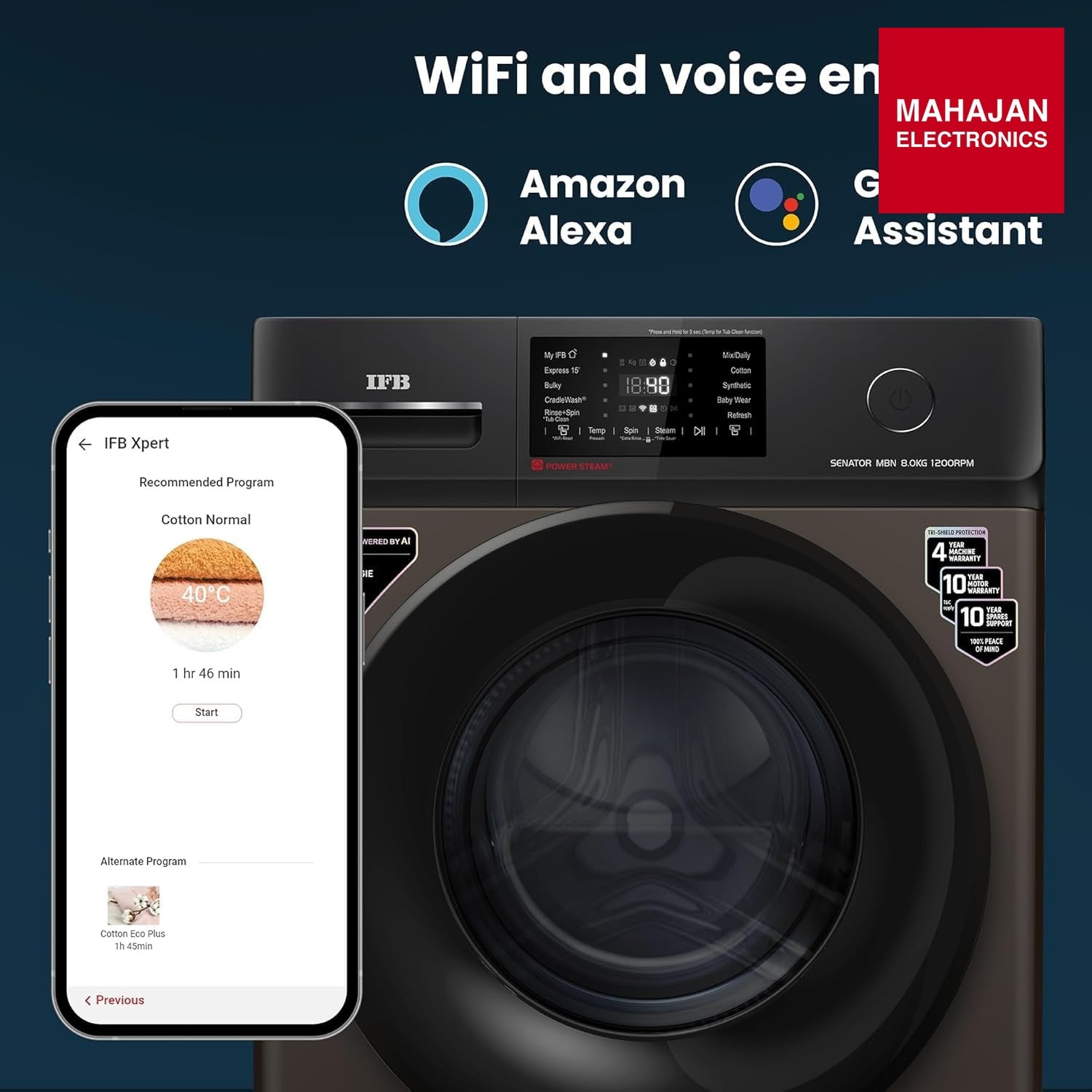 IFB SENATOR MBN 8012 CMS 8 Kg 5 Star, DeepClean® Technology, AI Powered, WiFi, Fully Automatic Front Load – Mahajan Electronics Online.