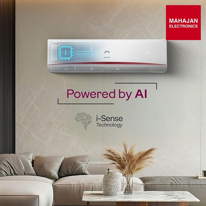 Godrej HIC 30K3TG RA 4  2.5 Ton 3 Star, AI powered, 5-In-1 Convertible Cooling, 4 Way Air Swing Inverter Split AC(Copper,Heavy-Duty Cooling At 52 °C, AC 2.5T  HIC 30K3TG RA 4, White)-Online Mahajan Electronics
