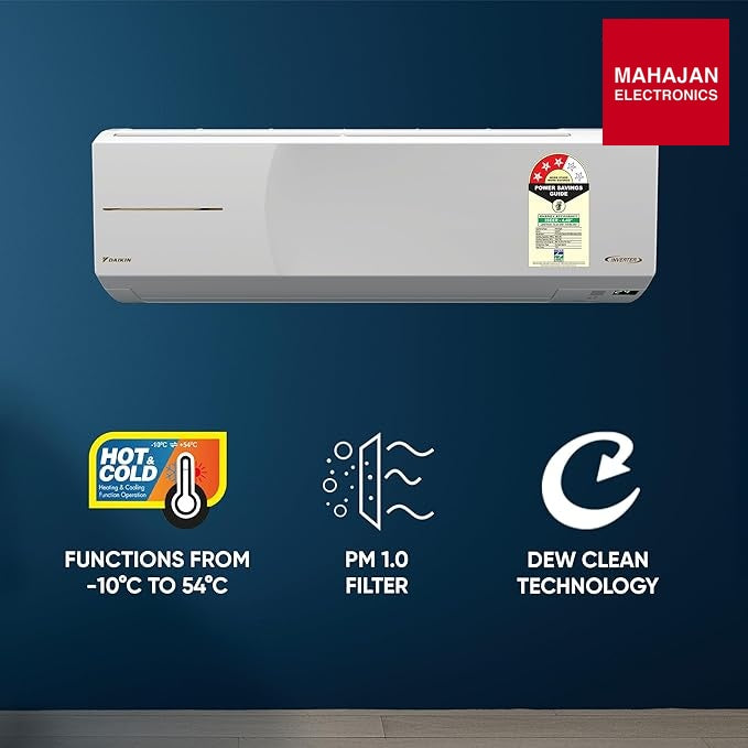 Daikin FTHT35XV16 (2026 Series) 1 Ton 3 Star Hot & Cold Heat Pump Inverter Split Air Conditioners – Mahajan Electronics Online.