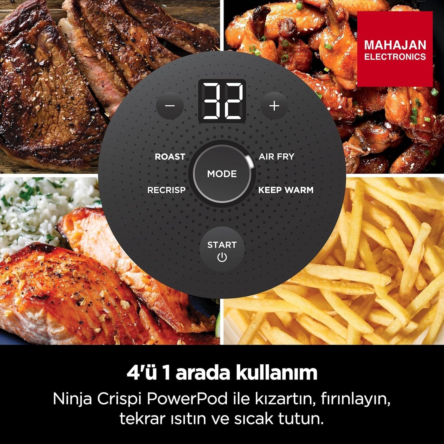Ninja FN101EUST CRISPi Portable Air Fryer, 3.8 L, 4-in-1: Airfry, Roasting, Keeping Warm, Crispy Warming – Mahajan Electronics Online.