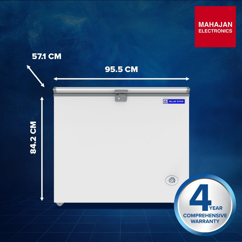 Blue Star HT3-N230, 215 Liter Hard Top Single Door Deep Freezer (White, 3-star) Bluestar – Mahajan Electronics Online.