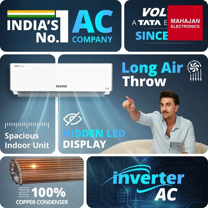 Voltas 245INV VACTRA PLUSH 2 Ton 5 Star Inverter Split AC (2026 Series)-Made in india-Online Mahajan – Mahajan Electronics Online.