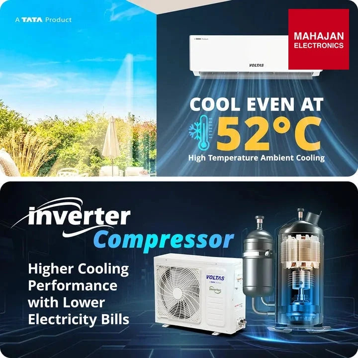 Voltas 245INV VACTRA PLUSH 2 Ton 5 Star Inverter Split AC (2026 Series)-Made in india-Online Mahajan – Mahajan Electronics Online.
