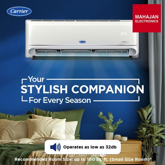Carrier 18k INDUS GX 1.5 Ton 2 Star Fixed Speed Split AC ( R32, Copper Condenser, PM 2.5 Filter,Cooling – Mahajan Electronics Online.