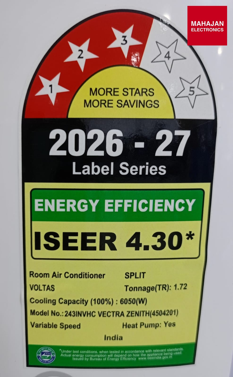 Voltas 243INVHC VECTRA ZENITH 2 Ton 3 Star Hot & Cold Inverter Split AC – 5-in-1 Adjustable Mode, Copper – Mahajan Electronics Online.