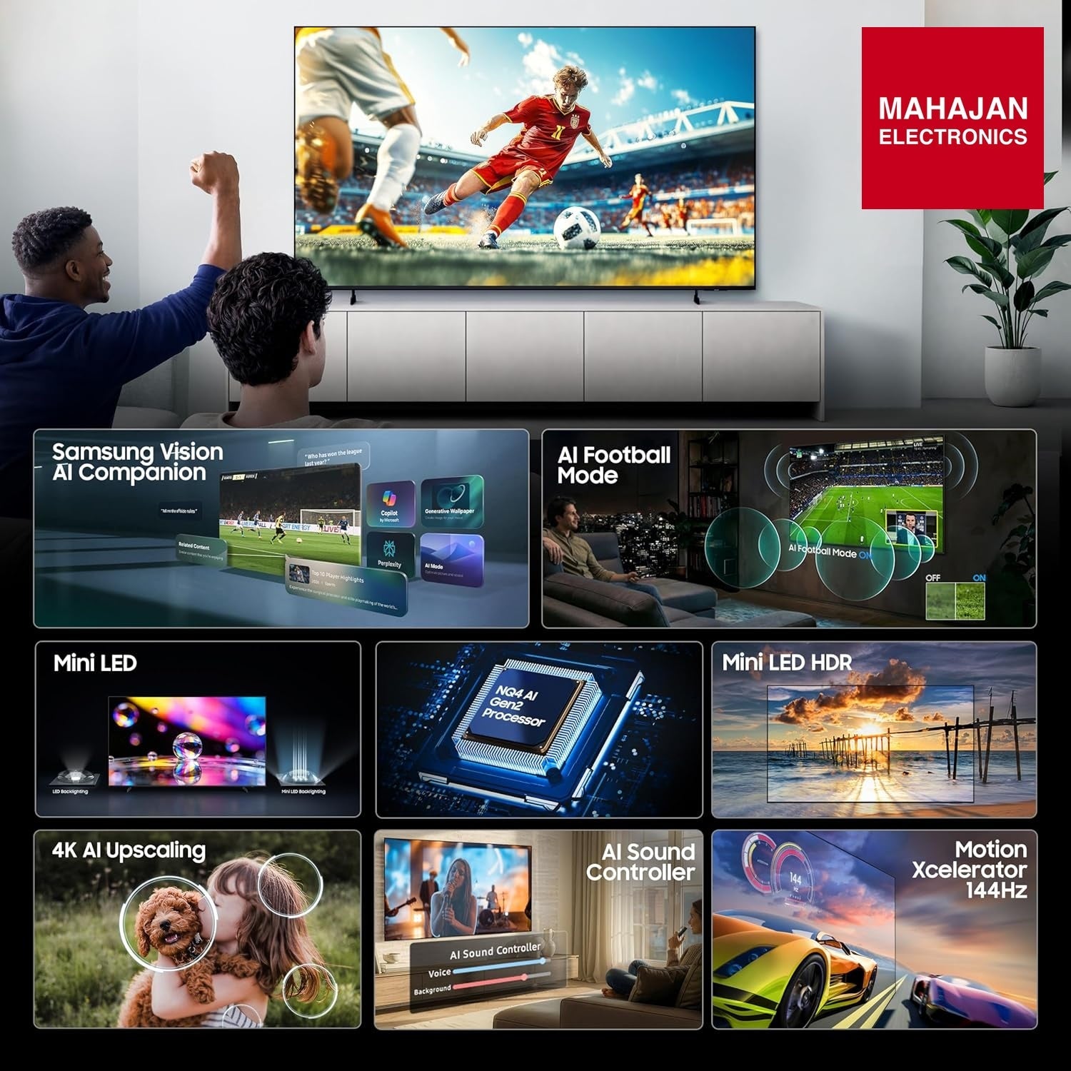 Samsung UA65M80HAULXL (65 inches) 4K Ultra HD Mini-LED 4K Vision AI Smart TV Titan Black Samsung – Mahajan Electronics Online.
