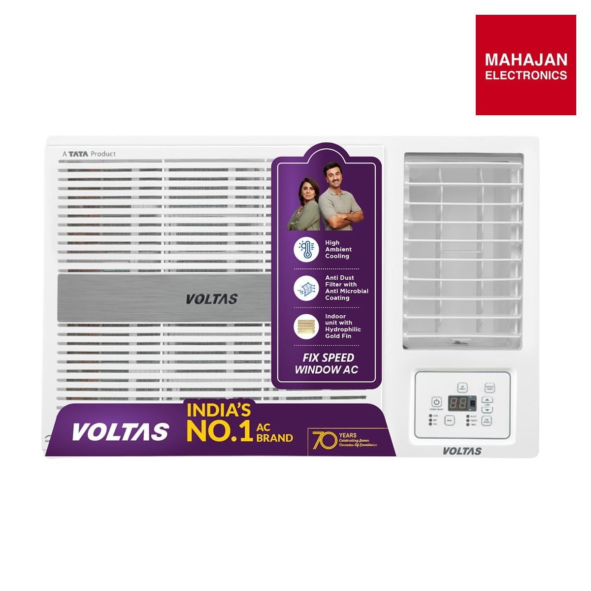 Voltas 182FS PEARL 1.5 ton 2 Star Fixed Speed Window AC (Copper, Anti Dust Filter, 2-Way Air Swing, Memory – Mahajan Electronics Online.