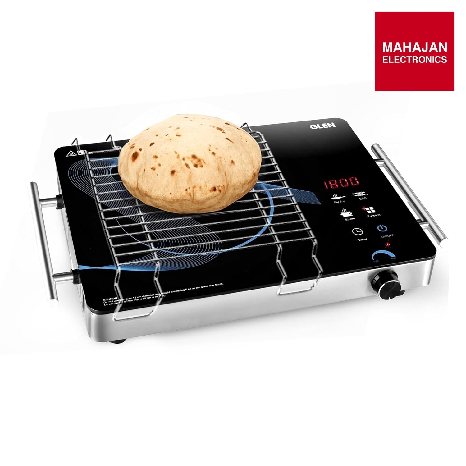 Glen 2000W Infrared Cooktop Stoves with Grill Rack for Barbecue, 3 Preset Cooking Modes, Crystal Glass Plate – Mahajan Electronics Online.