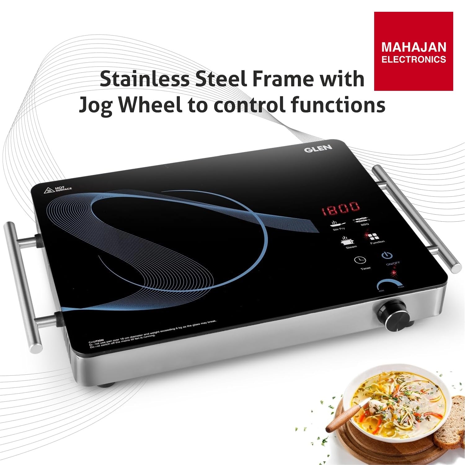Glen 2000W Infrared SA3075IR Cooktop Stoves with Grill Rack for Barbecue, 3 Preset Cooking Modes, Crystal – Mahajan Electronics Online.