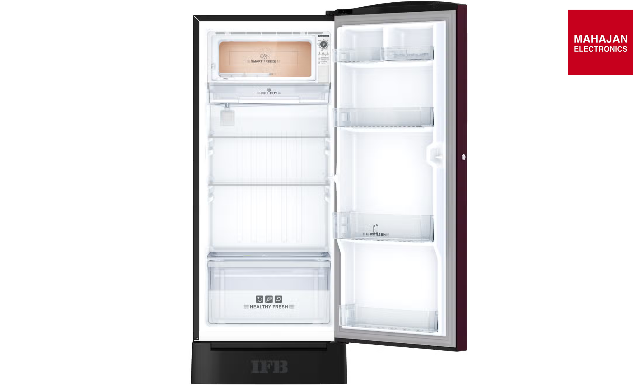 IFB IFBDC-213DIRND 187 L 4 Star Direct Cool Single ARefrigerator XL Bottle Bin,Red Flower-Online Mahajan – Mahajan Electronics Online.