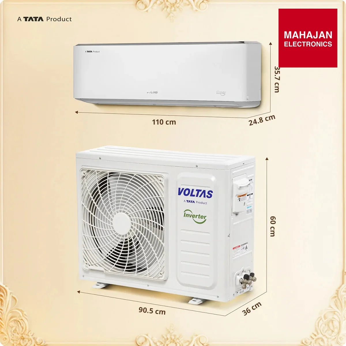 Voltas 243Inv Venus Luxe Adjustable Inverter AC (2026 Series) Heavy-Duty 1.5 Ton, 3 Star Split Ac-Online – Mahajan Electronics Online.