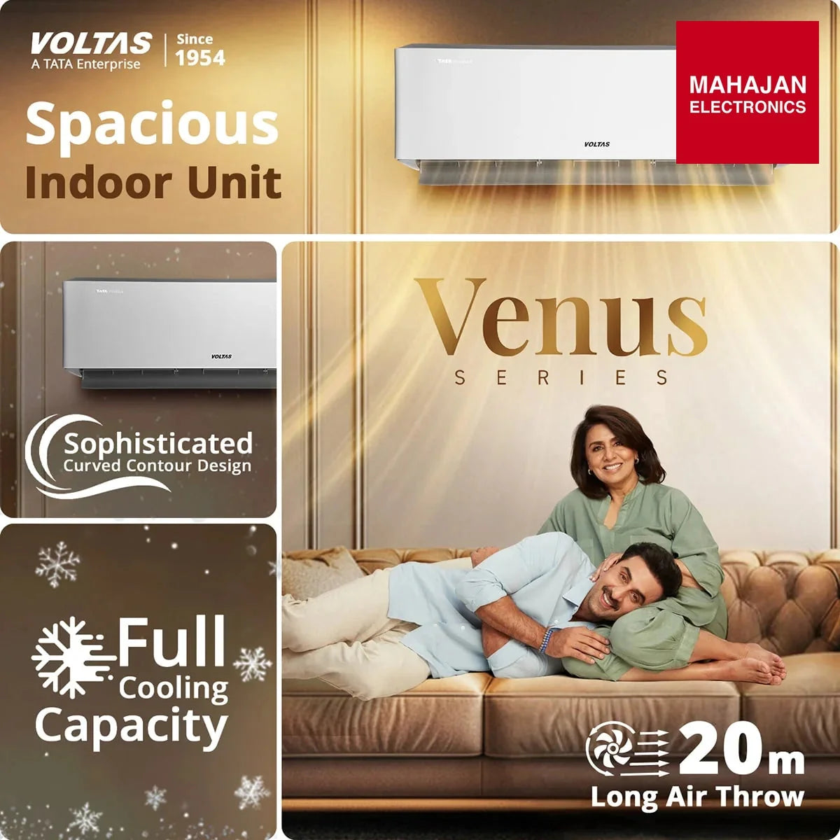 Voltas 243Inv Venus Luxe Adjustable Inverter AC (2026 Series) Heavy-Duty 1.5 Ton, 3 Star Split Ac-Online – Mahajan Electronics Online.