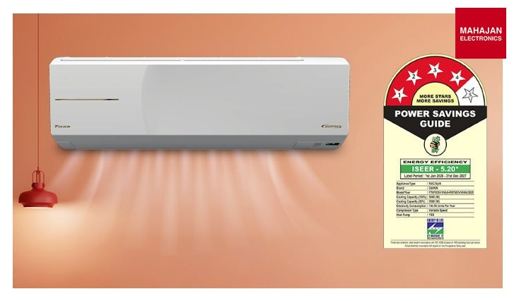 Daikin FTXF50XV16 2026 Series 1.5 Ton 4 Star Inverter Split AC (Cooling & Heating) – Dew Clean, PM 2.5 – Mahajan Electronics Online.