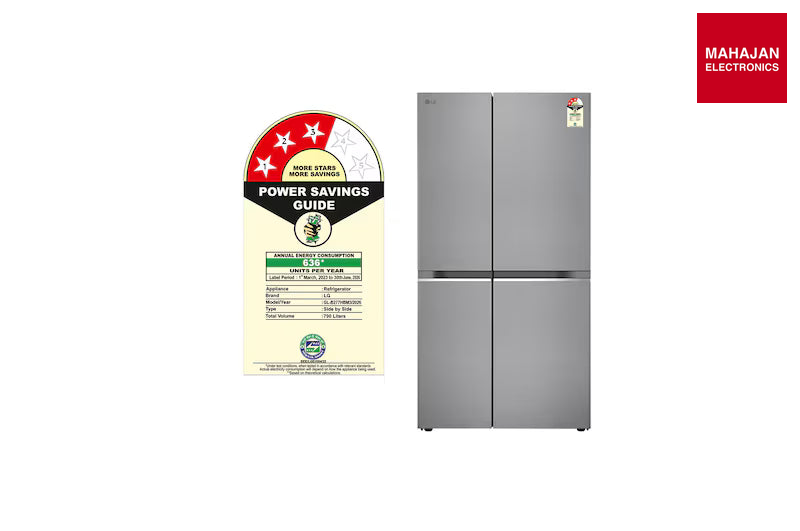 LG GL-B277GPZ3 790 L Side-by-Side Refrigerator, Wi-Fi Convertible, Hygiene Fresh+™, Smart Diagnosis™, Shiny – Mahajan Electronics Online.
