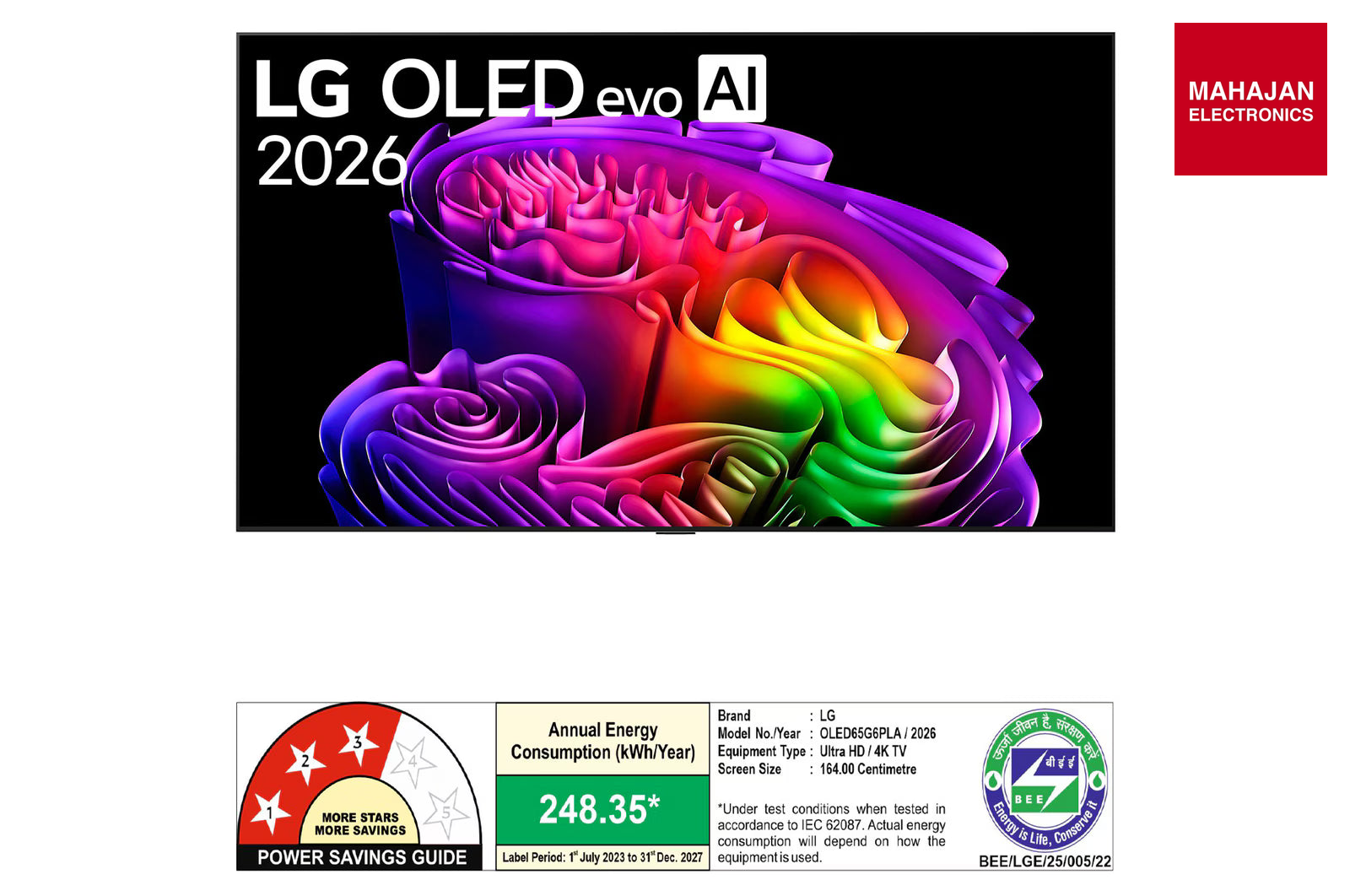 LG OLED65G6PLA 164 cm (65) OLED evo AI G6 4K Smart TV OLED65G6PLA with α11 AI Processor Gen3, with Dolby – Mahajan Electronics Online.