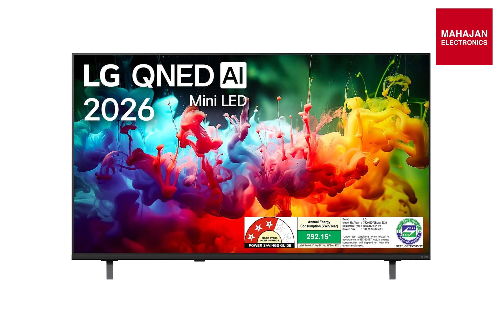 LG 75QNED70BLA 189cm (75) QNED AI QNED70 Mini LED 4K Smart TV 2026 LG – Mahajan Electronics Online.