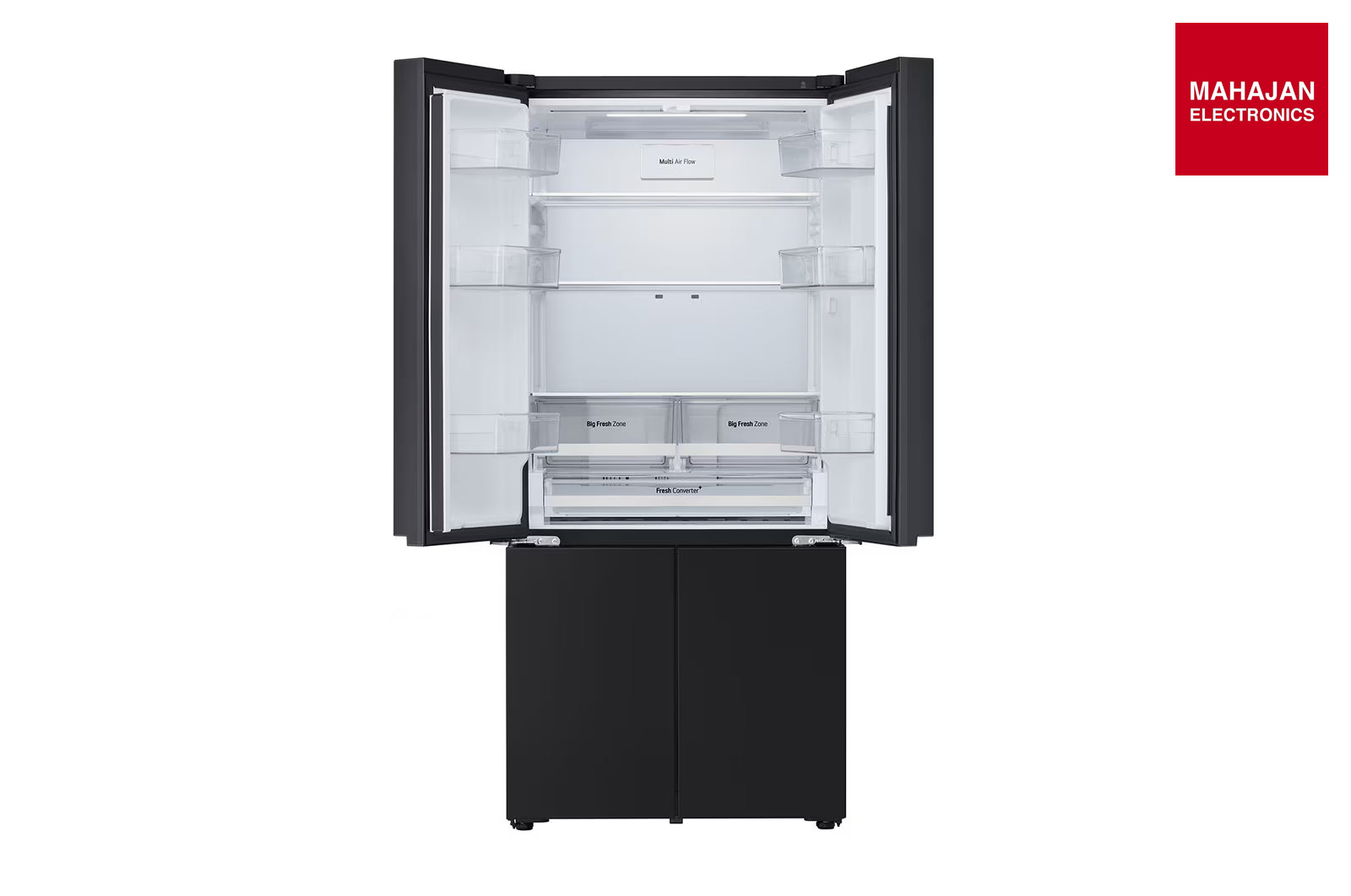 LG GV-B25FFGMB 610L French Door Refrigerator, Fresh Converter+, Wi-Fi Convertible, DoorCooling+ Black Glass – Mahajan Electronics Online.