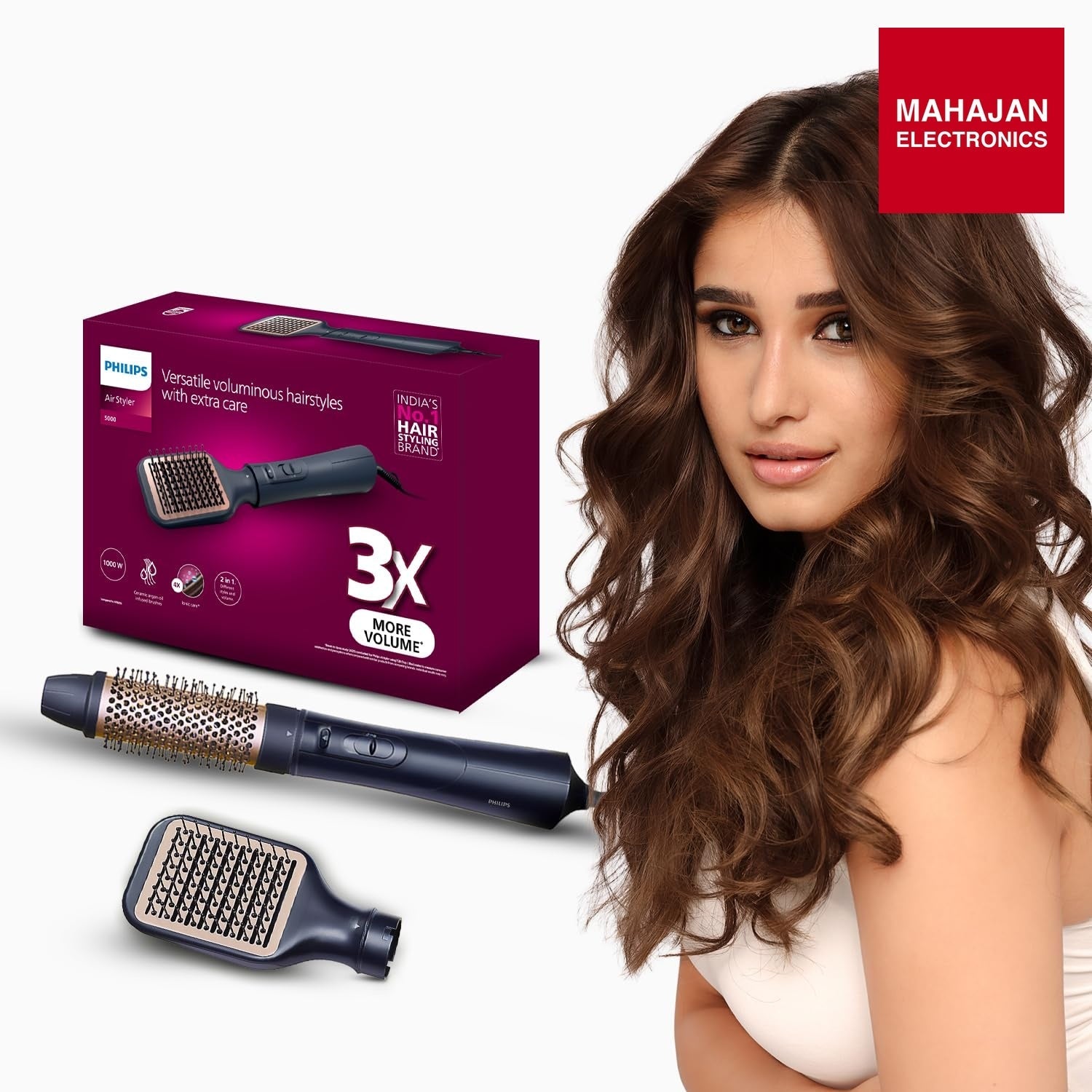 Philips BHA531/10 India’s No.1 Hair Styling Brand 2-in-1 Airstyler | Straightening Brush + Hot Air Brush – Mahajan Electronics Online.