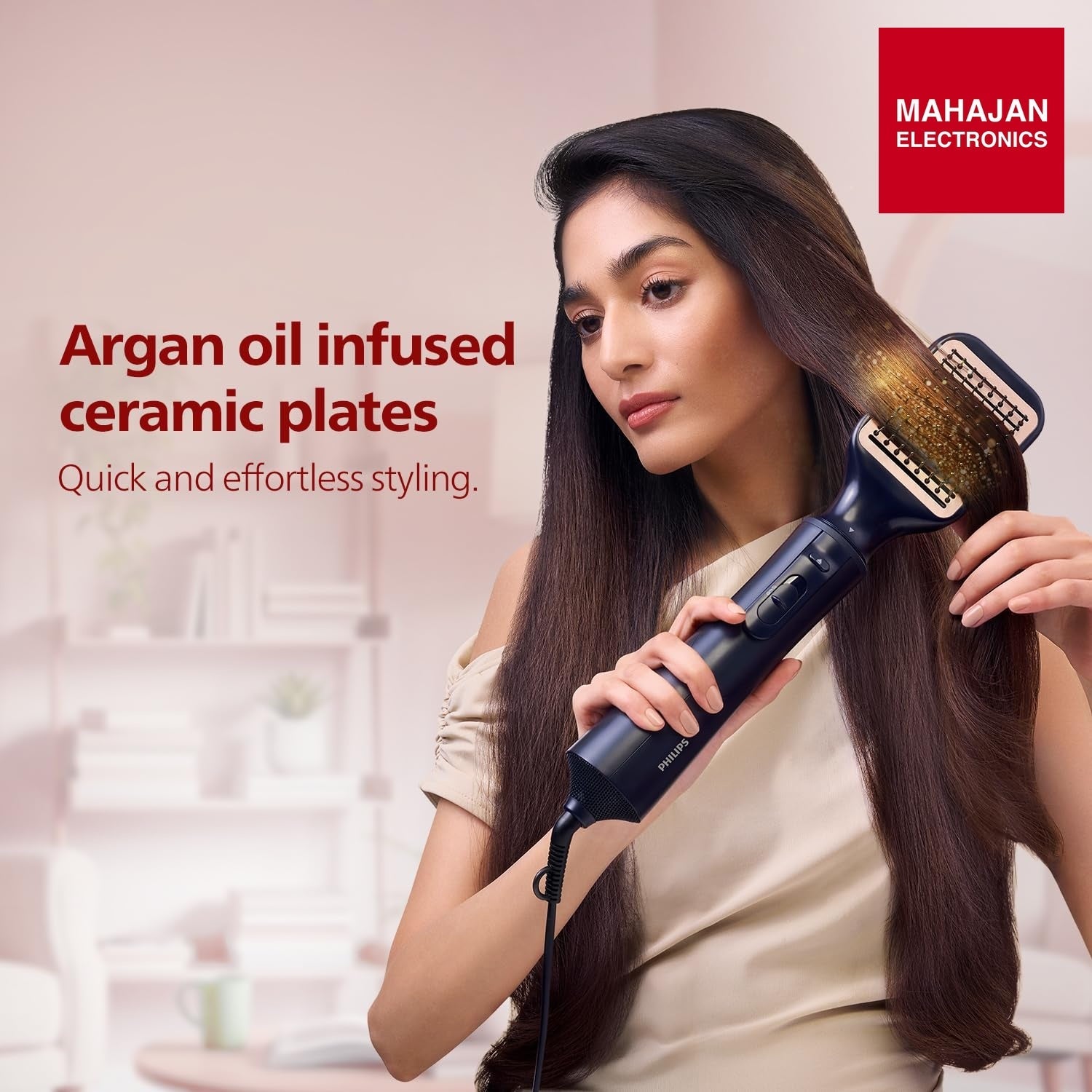 Philips BHA531/10 India’s No.1 Hair Styling Brand 2-in-1 Airstyler | Straightening Brush + Hot Air Brush – Mahajan Electronics Online.