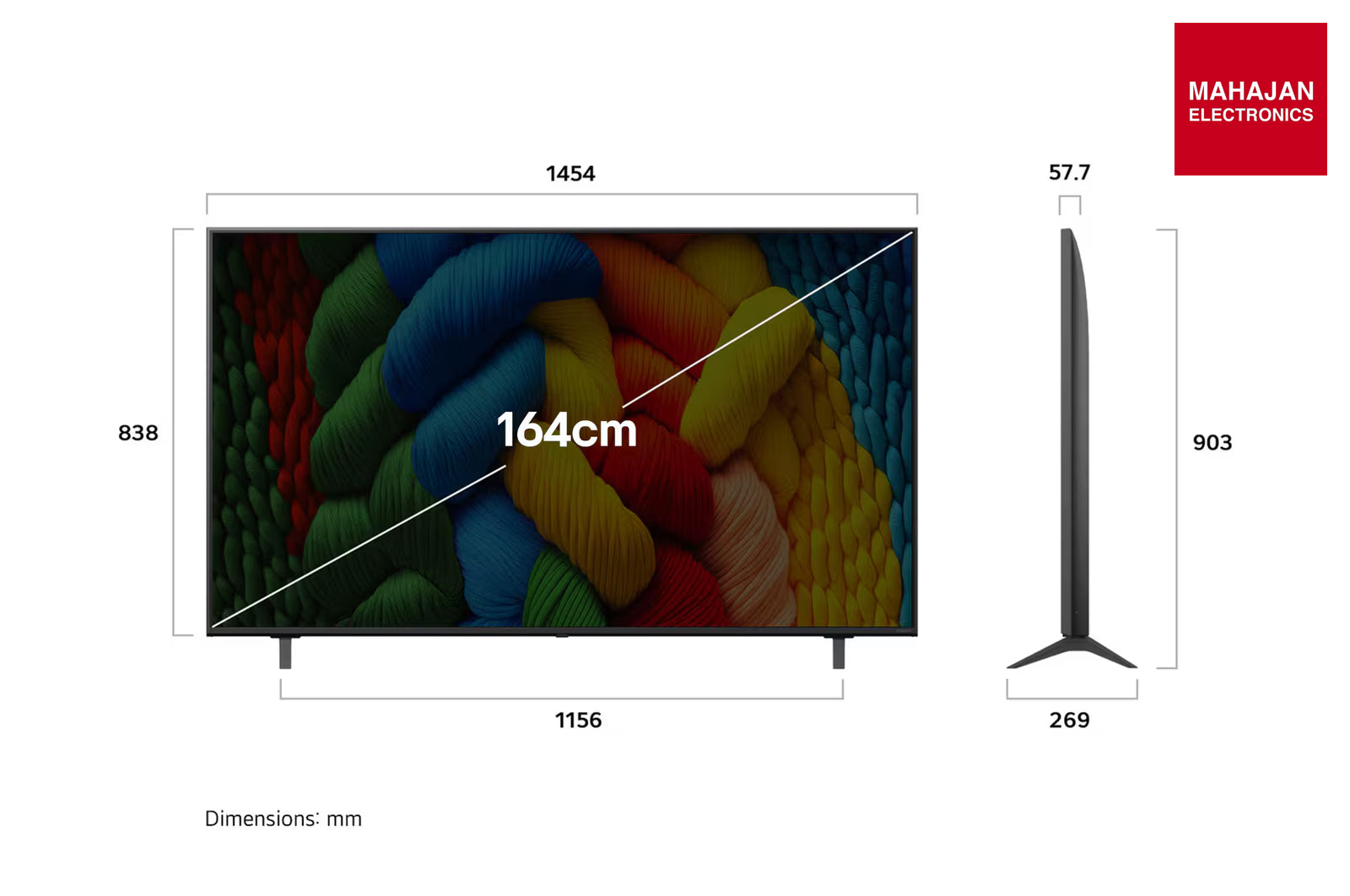 LG 65NANO83A6A 65 Inch NanoCell 4K UHD Smart TV with α7 Gen8 AI Processor, Dolby Atmos & AI Magic Remote LG – Mahajan Electronics Online.