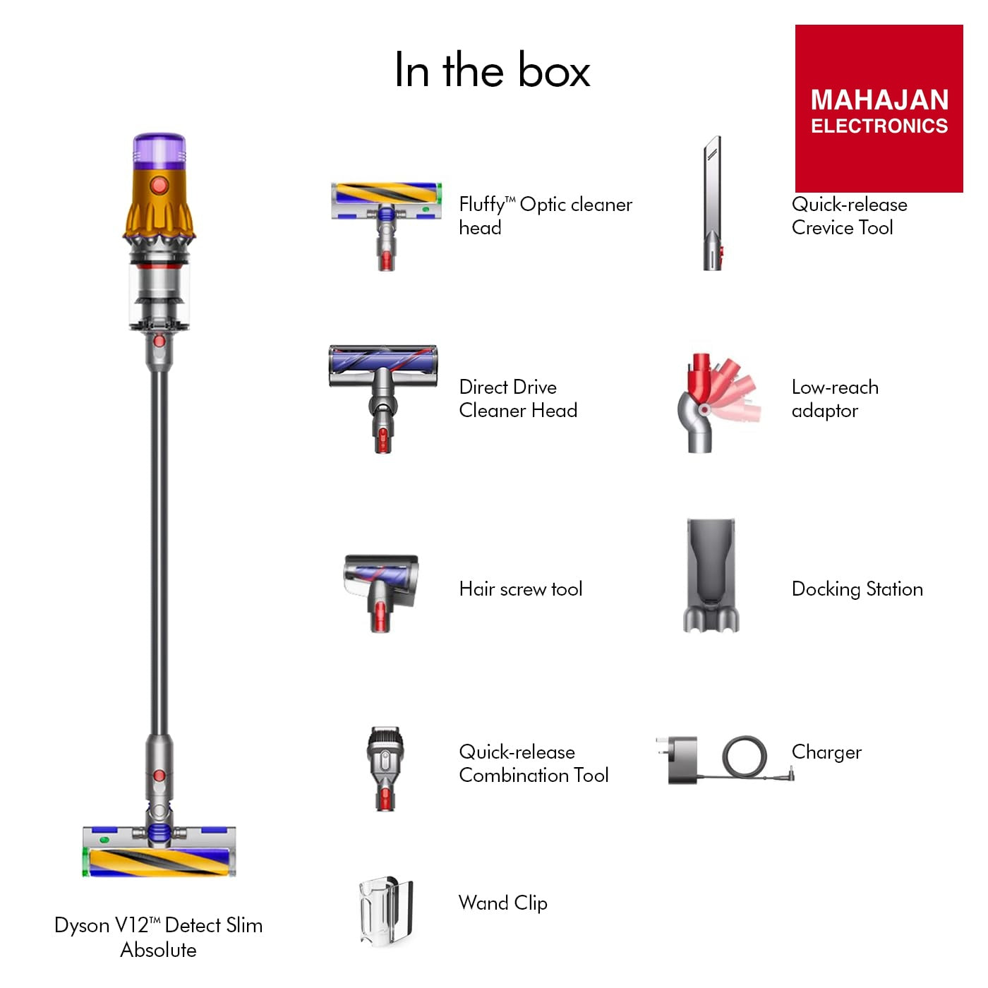 Dyson V12 Detect Slim Cordless Vacuum Cleaner|2 Yr Warranty incl Accidental Damage Protection|Illumination – Mahajan Electronics Online.