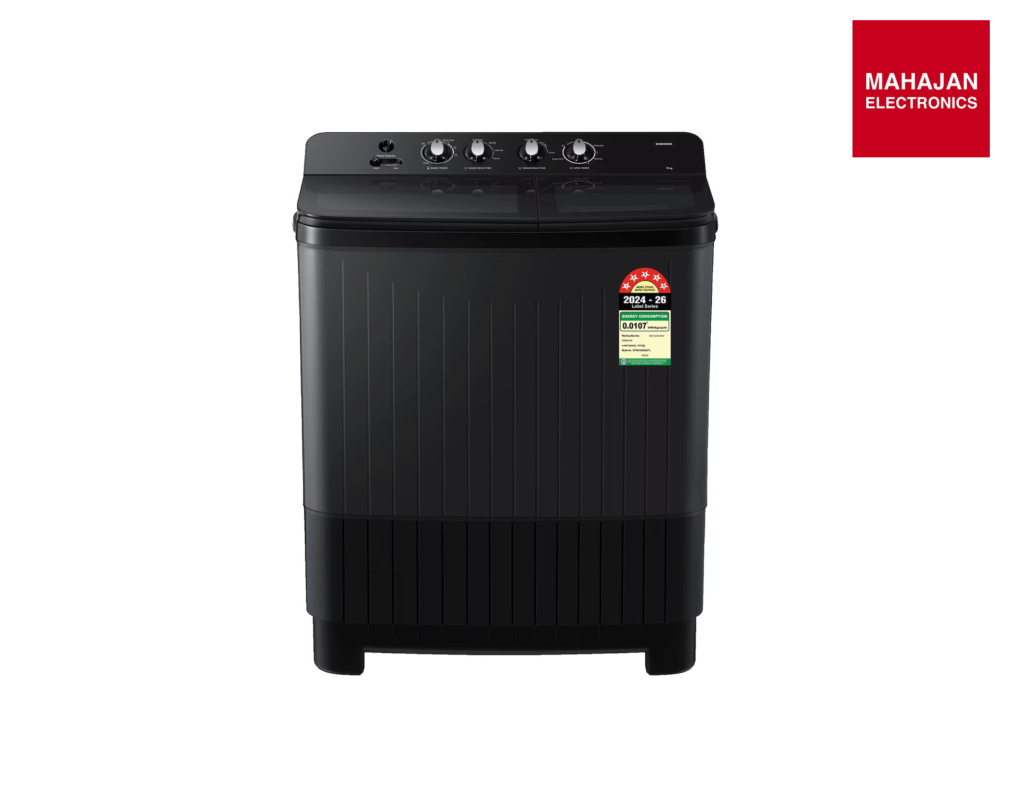 Samsung WT80F4560GD/TL 8.0 kg 5 Star Semi-Automatic Top Loading Washing Machine with Toughened Glass Lid-Dark – Mahajan Electronics Online.
