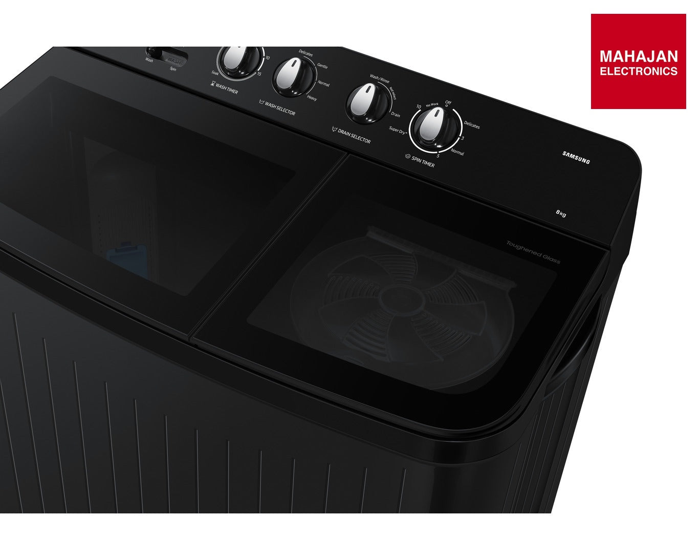 Samsung WT80F4560GD/TL 8.0 kg 5 Star Semi-Automatic Top Loading Washing Machine with Toughened Glass Lid-Dark – Mahajan Electronics Online.