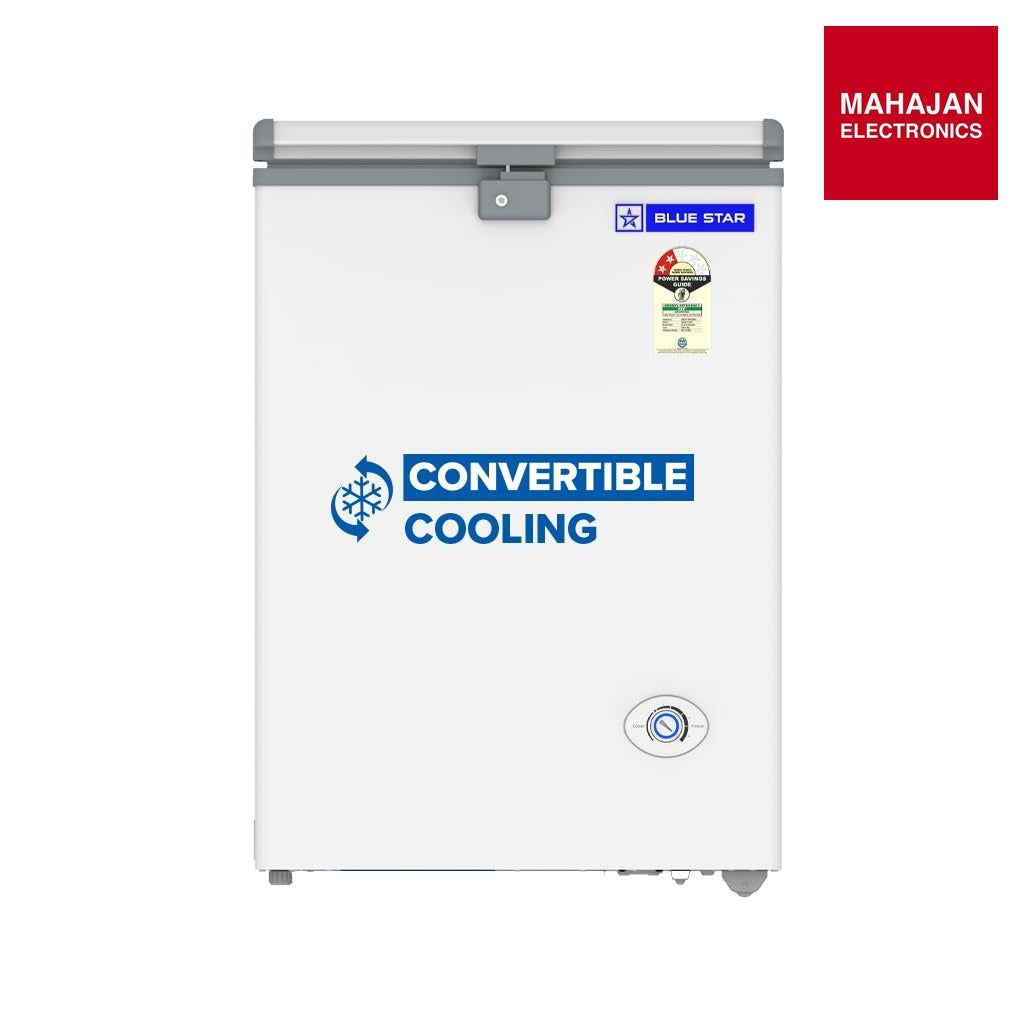 Blue Star HT2-N130 130L Double Door Deep Freezer ( 108L STORAGE)| R290 | 2 Star | White-Online Mahajan – Mahajan Electronics Online.