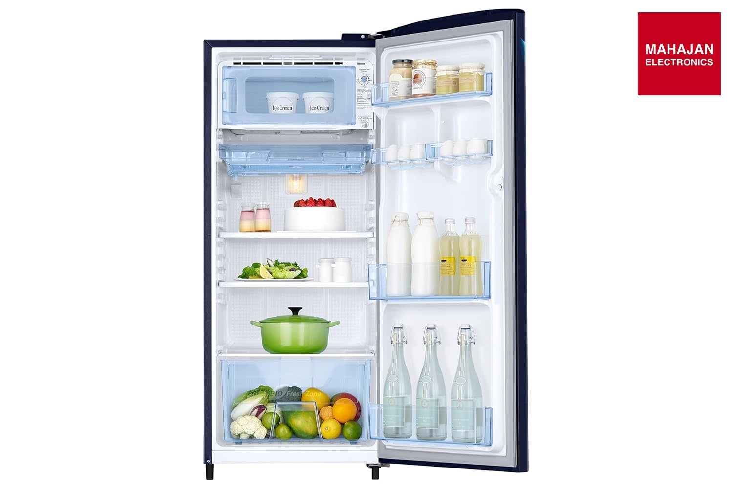 Samsung RR20H2723UZ/NL 183 L, 3 Star, Digital Inverter, Direct-Cool Single Door Refrigerator ( Midnight – Mahajan Electronics Online.