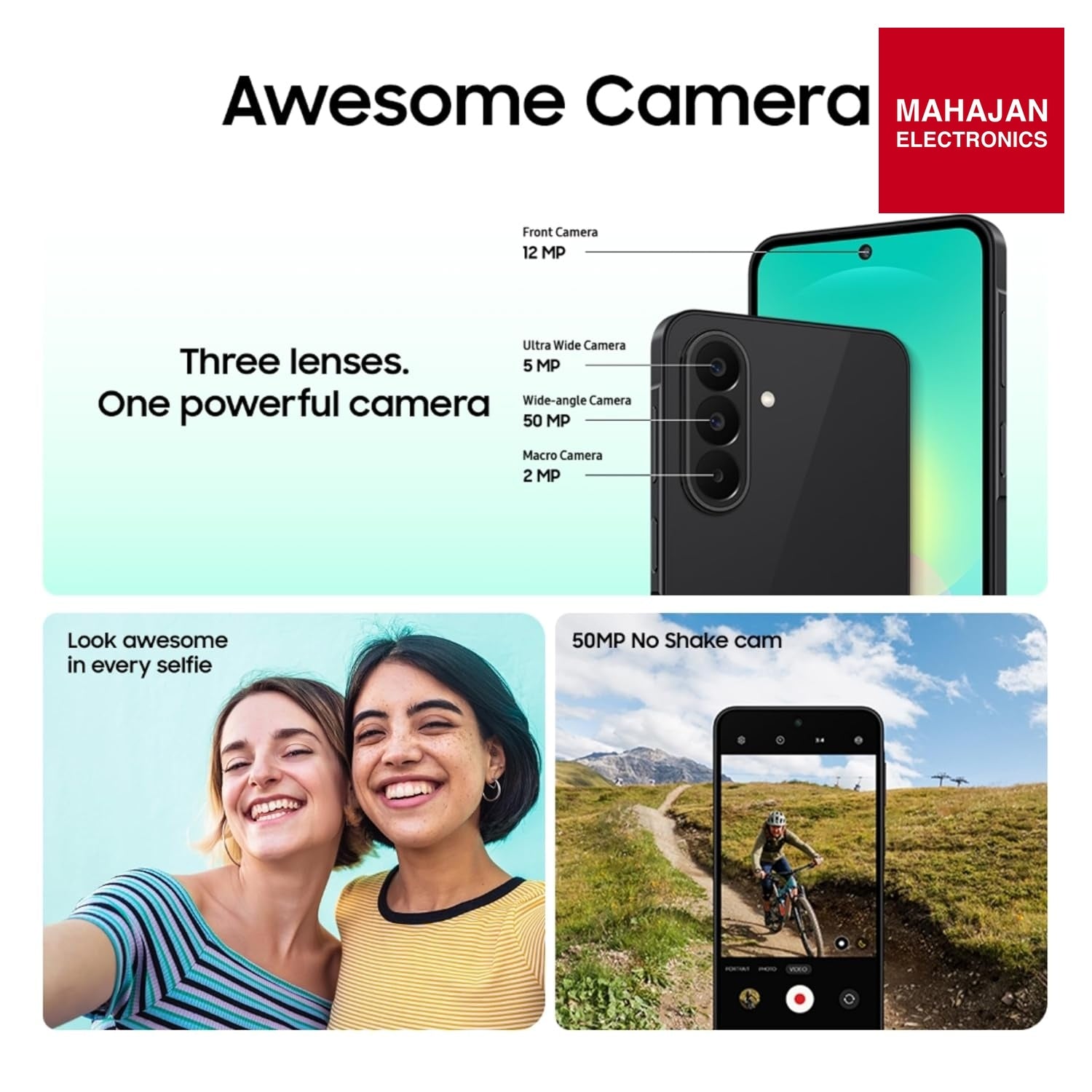 Samsung Galaxy A27 5G Mobile (Black, 8GB RAM, 128GB Storage) | Smoothest 120 Hz Refresh Rate IP54 | 6 Gen OS – Mahajan Electronics Online.