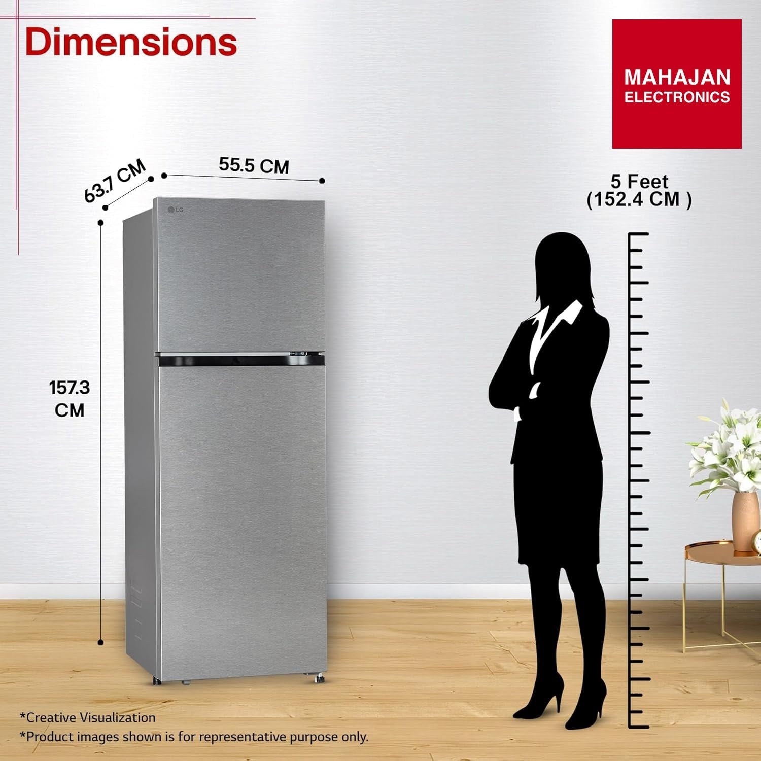 LG GLT2526XWDS 251 L, 2 Star, Frost-Free Smart Inverter Double Door Convertible Refrigerator ( Dazzle Steel – Mahajan Electronics Online.