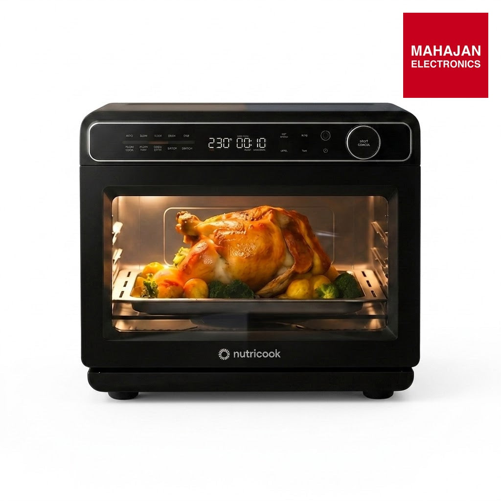 Nutricook Steami X 24L Black (Steam + Air Fryer Oven) with 10-in-1 functions like Steam Cook, Steam Roast – Mahajan Electronics Online.