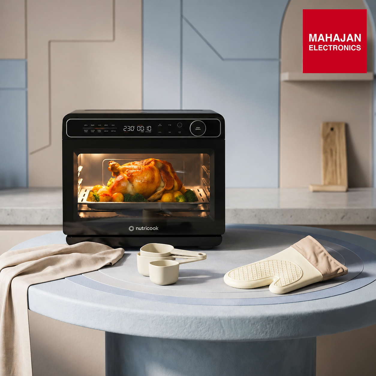 Nutricook Steami X 24L Black (Steam + Air Fryer Oven) with 10-in-1 functions like Steam Cook, Steam Roast – Mahajan Electronics Online.